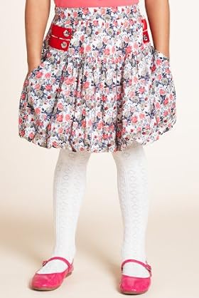 Pure Cotton Bubble Hem Floral Skirt