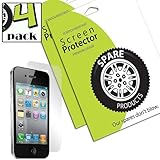 Spare Products (4 Pack) of iPhone 4 Screen Protectors (Anti-Glare)