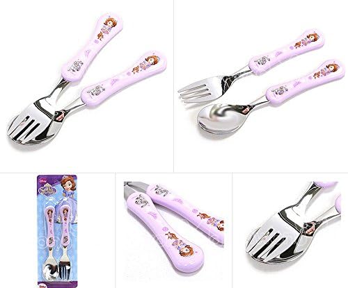 Disney Little Princess Sofia Kids Character Wave Spoon Fork Set 040055