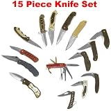Deluxe Pocket Knife Set - 15 Knives