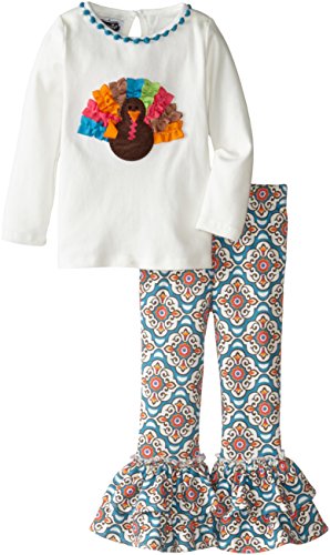Mud Pie Little Girls' Turkey Tunic and Legging Set, Multi, 3T