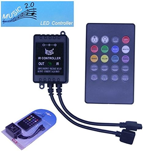 AJIBI Infrared Music Controller 20 keys IR Remote Controller Sound Sensor Controller For 5050 3528 5630 RGB LED Strip Light