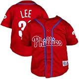 MLB Majestic Cliff Lee Philadelphia Phillies Toddler Closehole Mesh Player Jersey - Red (4T)