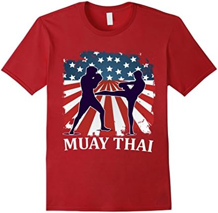 Men's Muay Thai Thailand Kickboxing T-Shirt - Martial Arts T-shirt Medium Cranberry
