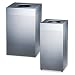 Rubbermaid Commercial Steel 16-Gallon Designer Silhouettes Waste Receptacle, Rectangular, Silver