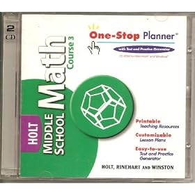 Holt Middle School Math Course 3 One-step Planner