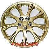 15 SET OF 4 GOLD HUBCAPS GOLDEN WHEEL COVERS DESIGN ARE UNIVERSAL HUB CAPS FIT MOST... by Discount Wheel Covers