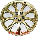 15 SET OF 4 GOLD HUBCAPS GOLDEN WHEEL COVERS DESIGN ARE UNIVERSAL HUB CAPS FIT MOST 15 INCH WHEELS
