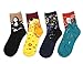 StyleME 4 Pairs Famous Painting Casual Cotton Fashion Sport Crew Socks