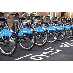 Poster 30 x 20 cm - "Cycle Hire bicycles at rental station." von Neil Setchfield / Lonely Planet Images - auch in anderen Gr��en und als Leinwandbild erh�ltlich