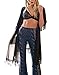 Eshion Women's Semi Sheer Full Lace Thin Band Bralette Lingerie Bra Tops (M, Black)