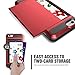 iPhone 6s Case, Anuck iPhone 6 Wallet case [Anti Scratch][Heavy Duty][Card Pocket] Hard Shell Dual Layer Hybrid Rubber Bumper Protective Card Case Cover for Apple iPhone 6 iPhone 6s 4.7 inch - Red