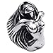 KONOV Vintage Stainless Steel Angel Goddess Biker Mens Ring, Color Black Silver