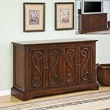 La Questa Self Rising Tv Stand 38hx60.25w Dstrsd Cttnwood