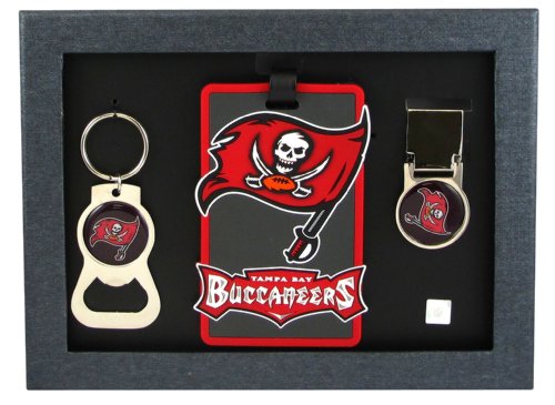 Tampa Bay Buccaneers - NFL Bottle Opener Key Ring, Luggage Tag, Money Clip Gift Set