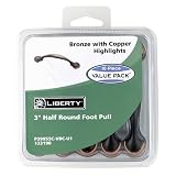 Liberty Hardware P39955C-VBC-U1 Half Round Foot Pull, 10 Piece Value Pack, 3-Inch Center to Center, Bronze with Copper Highlights
