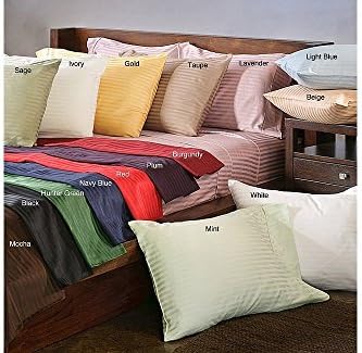 Luxe Collection Egyptian Cotton 300 Thread Count Striped Pillowcase Pair Set (King, Peach)