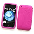 Apple iPhone 3G & 3GS Swirly Line Skin Case Cover Silicone Hot Pink