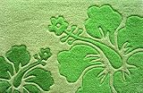 HIBISCUS RUG GREEN 18 X 28 - HAWAIIAN RUG