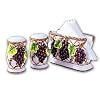 3 Piece Grape Tabletop Set Salt Pepper Shakers Napkin Holder New