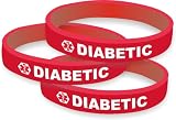 Pack of 3 Diabetic Silicone Medical Alert Bracelets