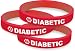Pack of 3 Diabetic Silicone Medical Alert Bracelets