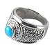 Love Gift Sterling Silver Turquoise Ring US Size 8 3/4
