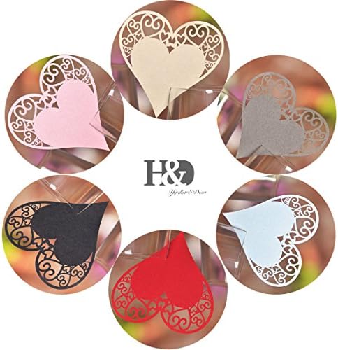 CYNDIE Hot Sale New Vintage Heart Shaped Glass Place Cards Wedding Party Table Decoration Favours Ice White 1 bag(12pcs/bag)