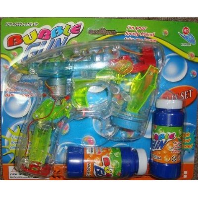 Battery Operated Bubble Blower Gun - Color may vary.
