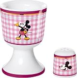 United Labels 0106855 - Best of Mickey-Pretty Pink Eierbecher mit Salzstreuer Porzellan in praemierter Geschenkverpackung