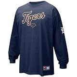 Nike Detroit Tigers Navy Blue Practice Long Sleeve T-shirt