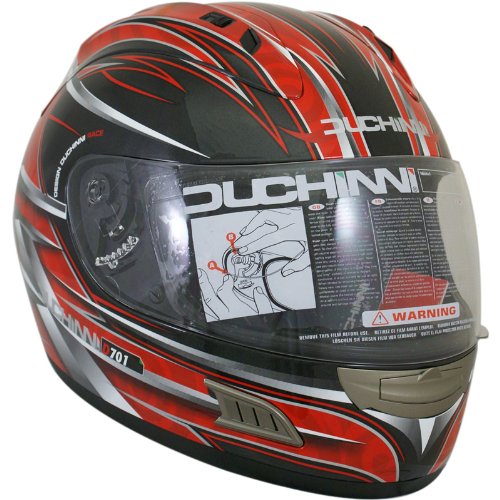 DUCHINNI D701 MOTORBIKE MOTORCYCLE CRASH HELMET RED M