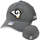 NFL St Saint Louis Rams Dark Gray White Reebok Rbk Flex Fit Licensed Hat Cap