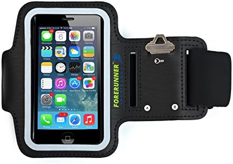Forerunner Sportband+ iPhone 5 Armband for Running with Two Additional Ports for Earphone-Free Listening Works with iPod Touch 5 for 8-14 inch arms