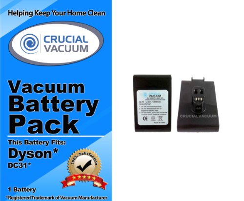 Crucial Vacuum High Capacity 1500mAh Battery for Dyson DC31 Handheld Vacuum Cleaner; Compare to Dyson DC-31 Part # 917083-01 Crucial Vacuum High Capacity 1500mAh Battery for Dyson DC31 Handheld Vacuum Cleaner; Compare to Dyson DC-31 Part # 917083-01