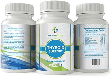 Thyroid Support, Dietary Supplement - Advanced Formula Helps support healthy thyroid function, immune system, thyroid hormone levels, &amp; healthy metabolism - by A Plus Nutra