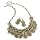 Chainmail Fashion Necklace & Drop Pierced Earrings Set Burnt Gold