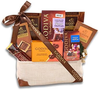 Grand Godiva Sampler Festive Burlap Gift Basket