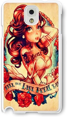 Disney Cartoon Beauty and The Beast, Hard Plastic Case for Samsung Galaxy Note 3 - Personalized Disney Note 3 Case - White