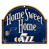 NBA Utah Jazz 11-by-9 Wood Home Sweet Home Sign