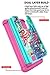 LG K8 Case, LG Escape 3 Case, LG Phoenix 2 Case, Style4U Flower Studded Rhinestone Crystal Bling Hybrid Armor Case Cover for LG K8 / LG Escape 3 / LG Phoenix 2 with 1 Style4U Stylus [Teal/Hot Pink]