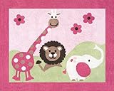 Pink and Green Jungle Friends Accent Floor Rug