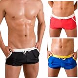 Mens Pocket Contrast Boxer Mid Cut Swimsuit By Gary Majdell Sport.