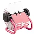 Rolodex Pink Metal Rotary Business Card File, 400 2-5/8 Inches x 4 Inches Card Capacity (55577)