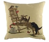 Evans Lichfield Kittens on Bench Cushion, 18 x 18 inch