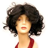 Curly Full Wig Jet Black Hair Wavy