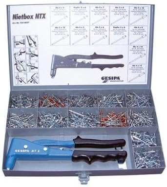 NTX-F/KIT, GESIPA MANUAL TOOL, GESIPA MANUAL RIVET TOOL KIT [NTX-F MANUAL RIVET TOOL, W/RIVETS] (1 PK)