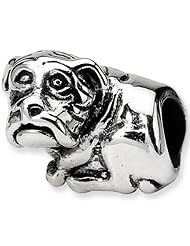 Reflection Beads Silver Puppy Face Dog Bead