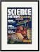 Black Framed/Matted Print 17x23, Science Fiction Quarterly: Attack of the Flying City
