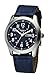 Uniprod Fashion Men's Quartz Stainless Steel Week,Date Display Military Watch With Nylon Blue Canvas Band